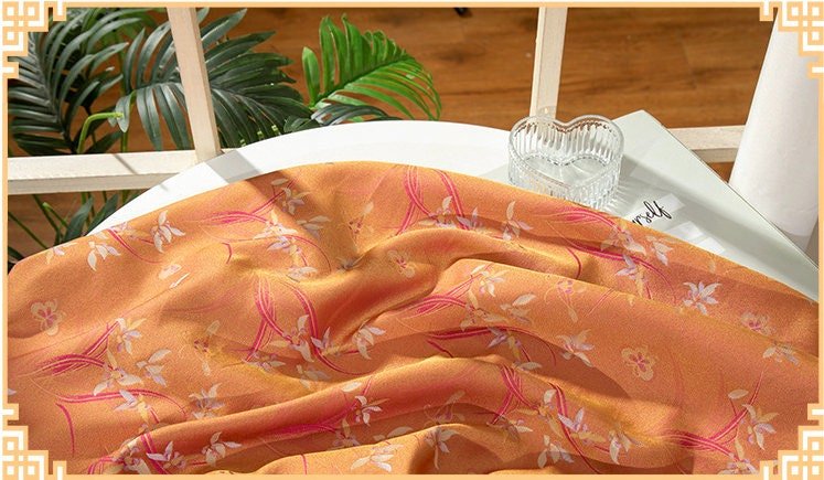 Orchid Rayon Silk Brocade Fabric: 55"W Cheongsam Sewing, Upholstery - By The Meter - Poppylollipop