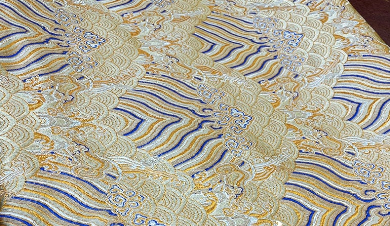Tissu brocart de soie et rayonne Champagne Wave : 75 cm (29,5 pouces) - Matériel de couture pour vêtements