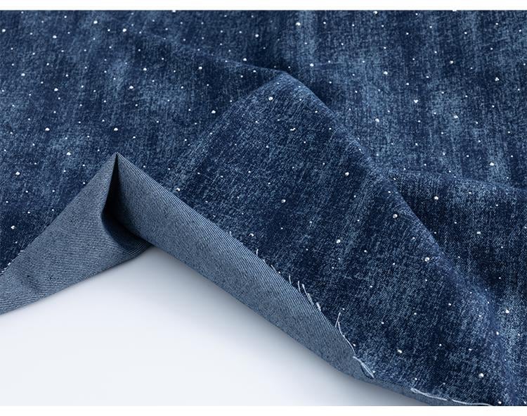 Rhinestone Denim Fabric: Jacquard Weave Cotton, Faded Effect (65"W Sewing, Quilting, Upholstery