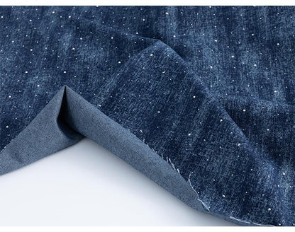 Rhinestone Denim Fabric: Jacquard Weave Cotton, Faded Effect (65"W Sewing, Quilting, Upholstery