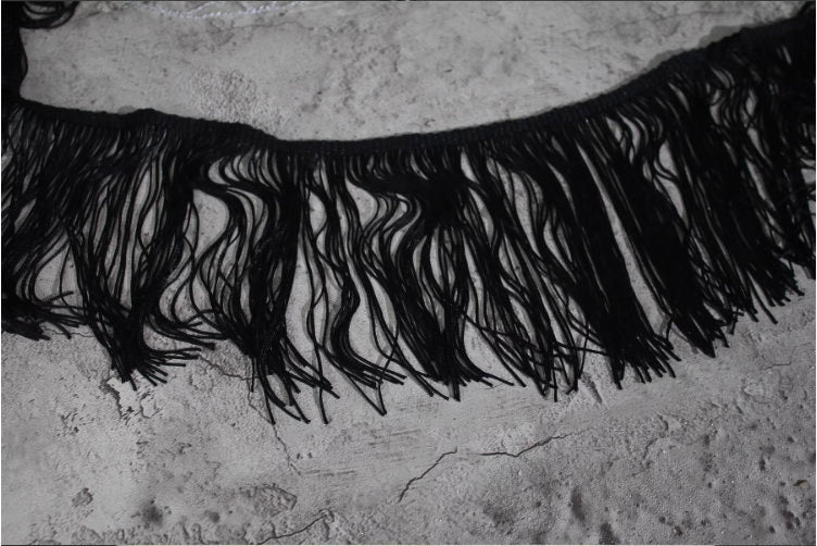 White Tassel Fringe Fabric: Polyester Lace Trim, DIY Decor - 5.9" Wide