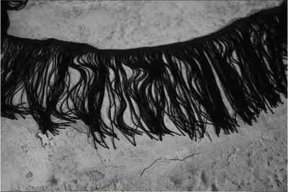 White Tassel Fringe Fabric: Polyester Lace Trim, DIY Decor - 5.9" Wide