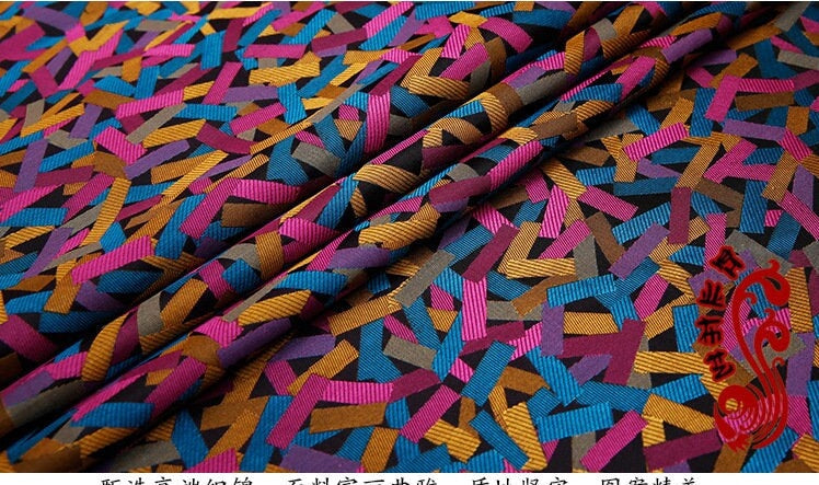 Tissu brocart jacquard Confetti : Tissu coloré pour kimono Cheongsam Qipao (35" de large)