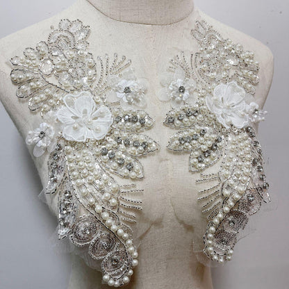 Embroidered Lace Trim: Beaded Sequins, Bridal Wedding Dress, By The Yard