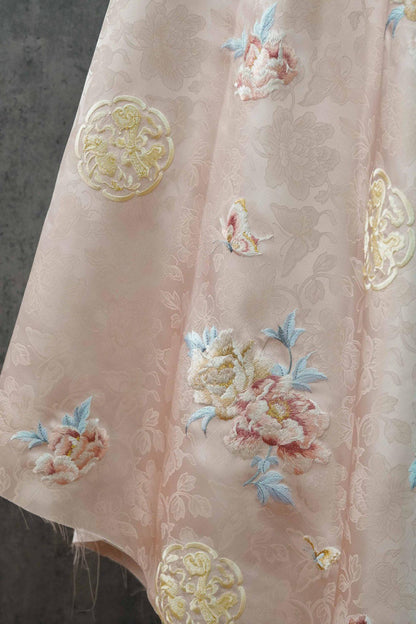 Peony Silk Brocade Fabric: 59"W Tibetan Robe Cheongsam Material