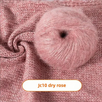 Rainbow Mohair Silk Yarn: Hand-Dyed Lace Knitting Wool