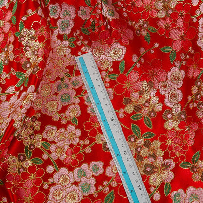 Cherry Blossom Jacquard Brocade Fabric: 59" Wide Kimono Sewing Fabric