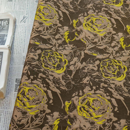 Artistic Embossed Abstract Rose Jacquard Fabric ��� Color-Woven Dress Fabric for Gown, Evening Wear, Couture Sewi" Wide