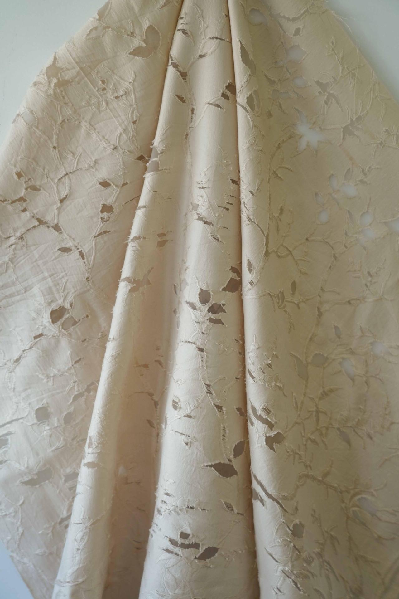 Flower Gauze Jacquard Fabric: Sheer Upholstery, Curtain Sewing Fabric (By Meter)