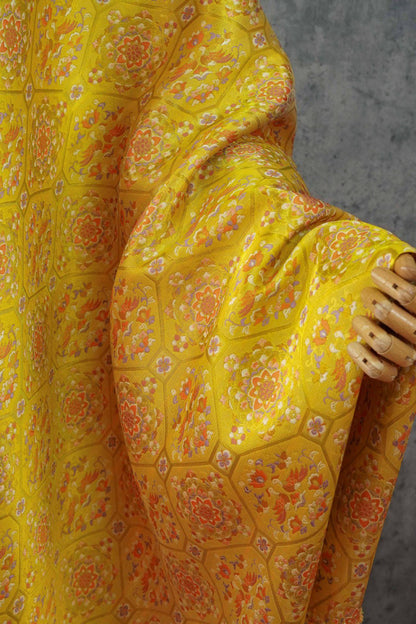 Gold Brocade Fabric - Mandarin Duck Song Jacquard, 59"W