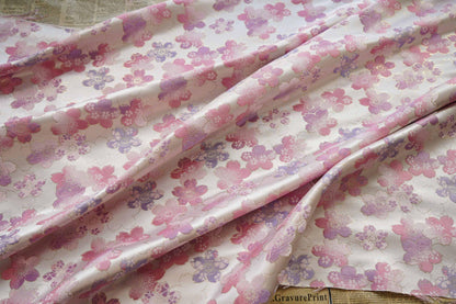 Sakura Silk Brocade Fabric: Japanese Floral Decor, 65" Wide