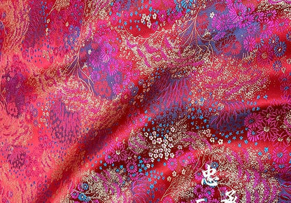 Galaxy Silk Brocade Fabric: 35" Wide Chinese Sewing Material - Poppylollipop