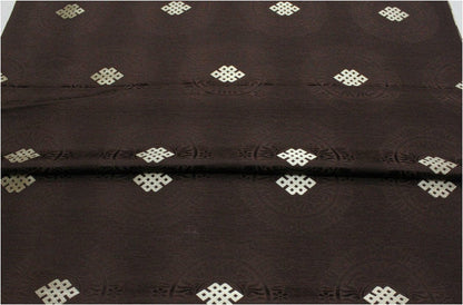 Buddha Symbol Brocade Fabric: 29.5"W Floral Jacquard Satin
