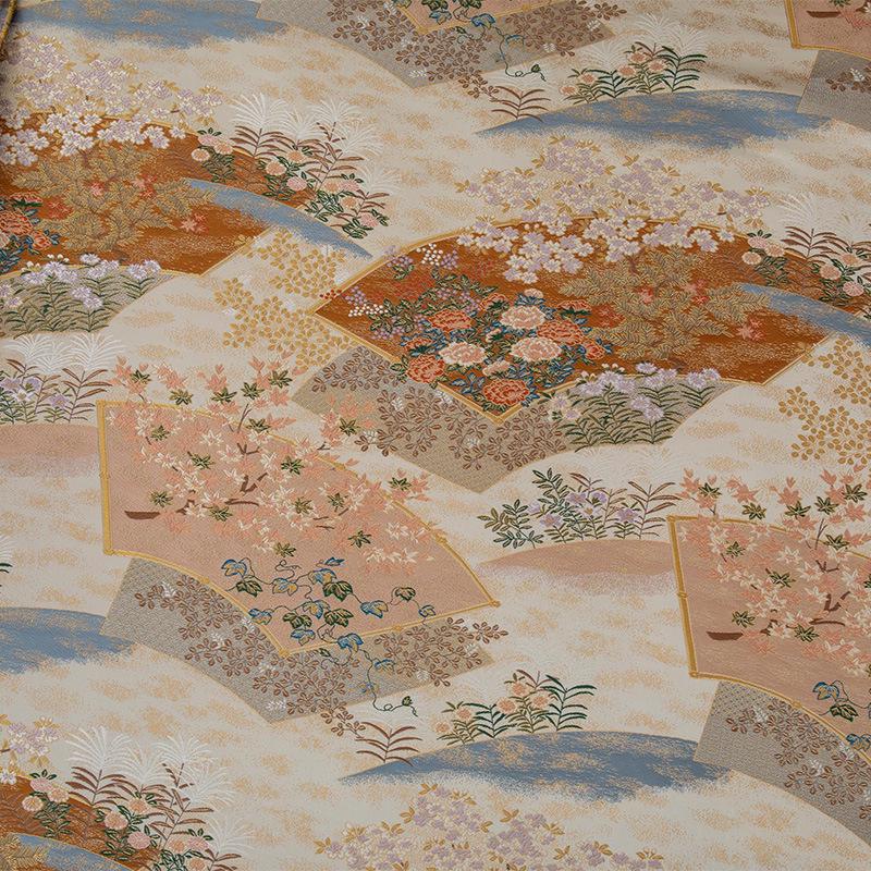 Nishijin Weaving Fabric: Japanese Fan Silk Rayon Blend (By The Meter)