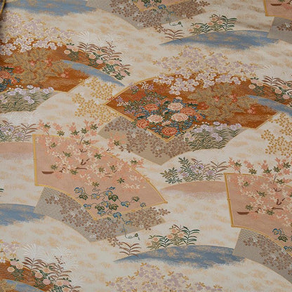 Nishijin Weaving Fabric: Japanese Fan Silk Rayon Blend (By The Meter)