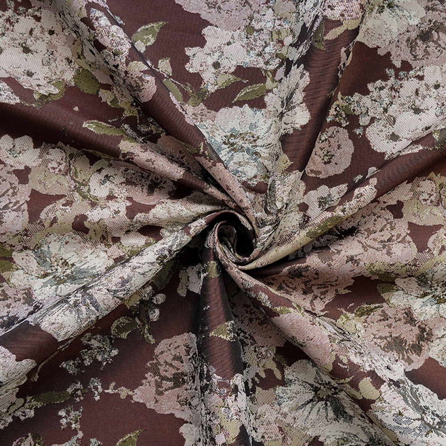 Vintage Floral Jacquard Fabric: 55"W Pastoral Style - By The Meter
