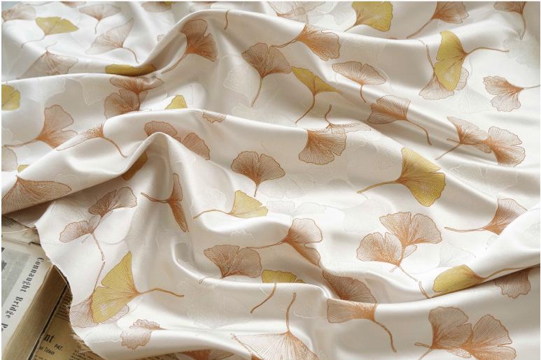 Ginkgo Leaf Jacquard Fabric: Soft Polyester Upholstery & Costume DIY