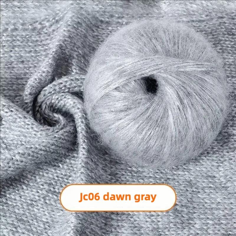 Rainbow Mohair Silk Yarn: Glitter Lace Knitting Wool (50g/100m)