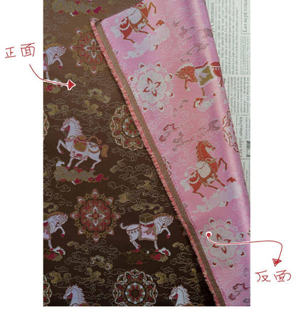 Gold-Thread Song Brocade Jacquard Fabric ��� ���Fortune Arrives with the Horse�"Wide