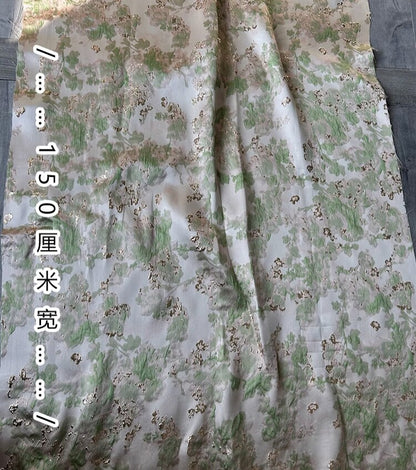 Metallic Brocade Fabric: 55"W Damask Jacquard with Gold Thread
