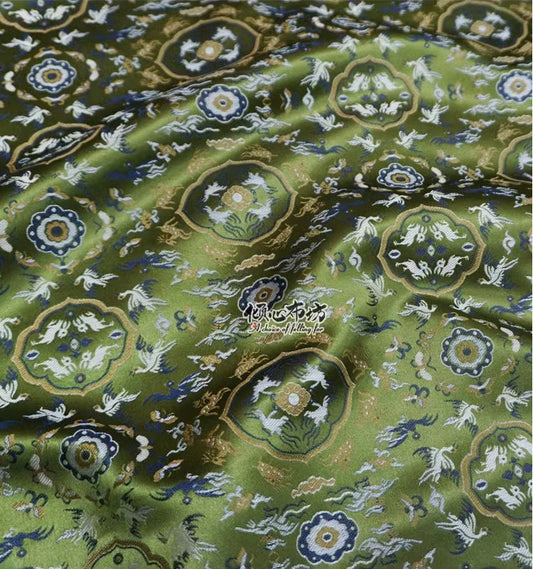 Tissu brocart de soie : 75 cm de large, style robe impériale