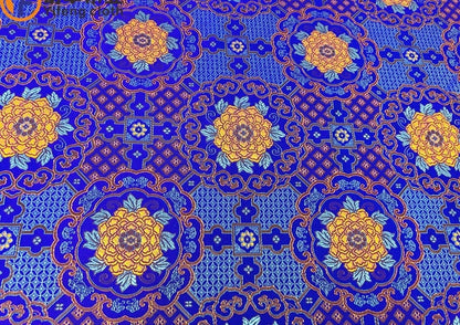 Tissu brocart impérial : Soie jacquard tibétaine faite main (au mètre)