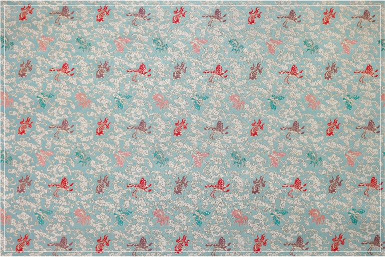 Butterfly Brocade Fabric: Gold Thread Nishijin Kimono Fabric, 57"W