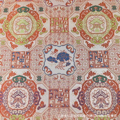 Mongolian Tibetan Pattern Fabric: Upholstery, Costume, Decor (59"W)