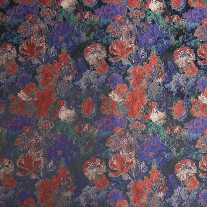 Tissu jacquard à motif de peinture à l'huile de palais : vert foncé, texture 3D, 140 cm de large