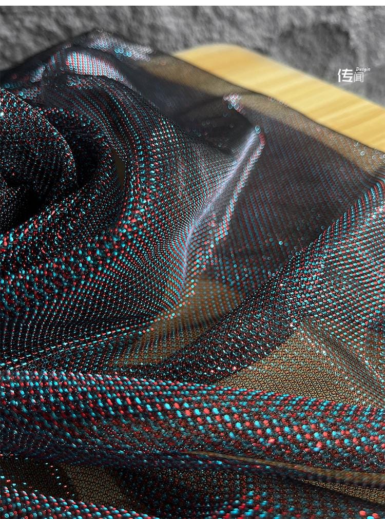 Laser Cut Hollow Mesh Fabric, Discolored Luxury Sewing Fabric, 59"W