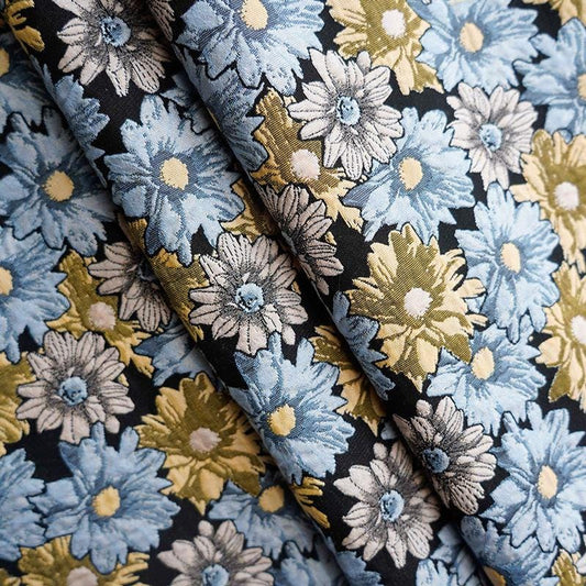 Tissu jacquard à motif floral : mélange de rayonne style vintage (160 cm de large)