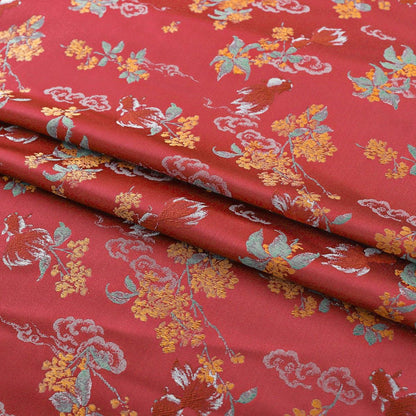 Floral Silk Brocade Fabric: 59"W Upholstery, Costume, & Decor