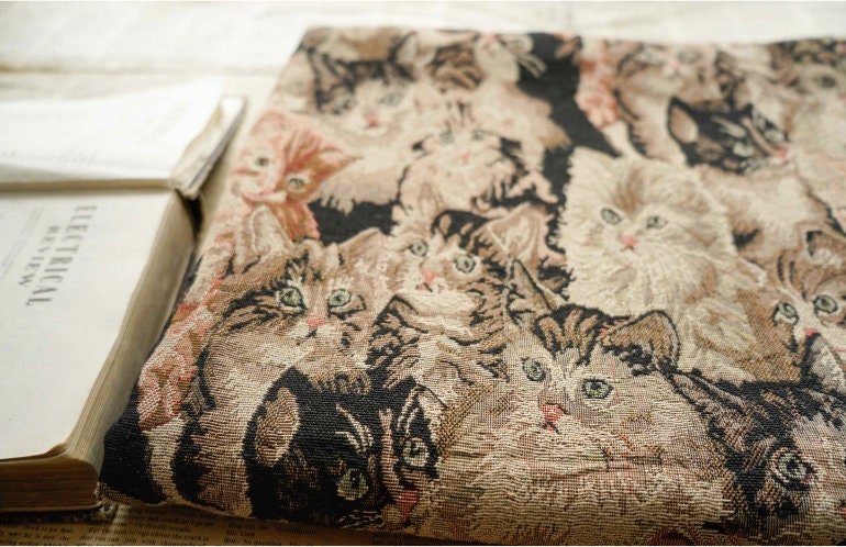 Dog Print Jacquard Fabric: Upholstery Sewing Material, 59" Wide