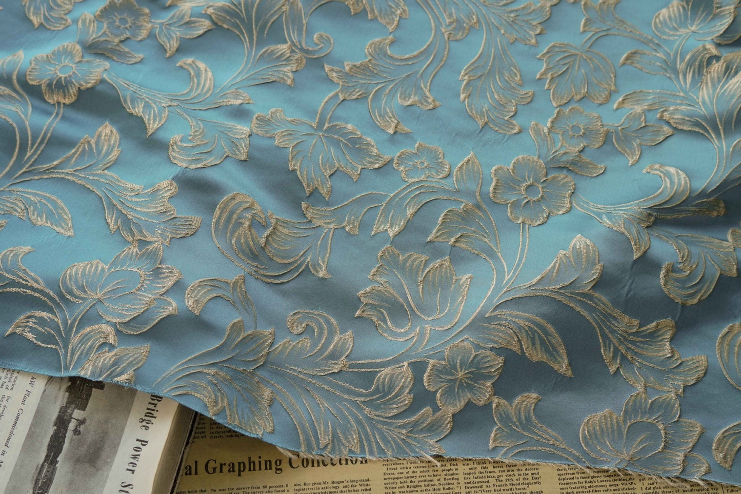 Palace Style Brocade Jacquard Fabric: 56"W Damask Upholstery