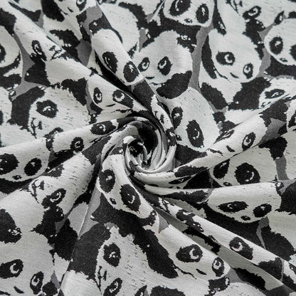 Panda Jacquard Fabric: Black and White Upholstery, Costume, Decor - 59"W