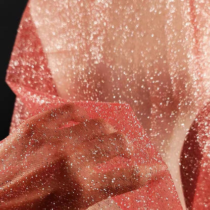 Glitter Voile Fabric: Silver-Sprayed Mesh, Romantic Wedding Veil, 59"W