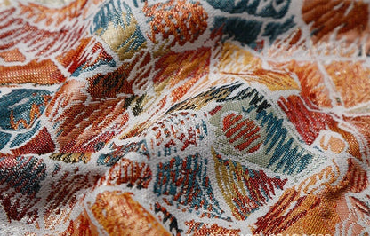 Tissu jacquard chenille : motif vitrail, 140 cm de large