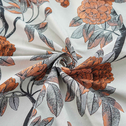 Retro Floral Jacquard Fabric: 3D Designer Upholstery, Costume, Decor