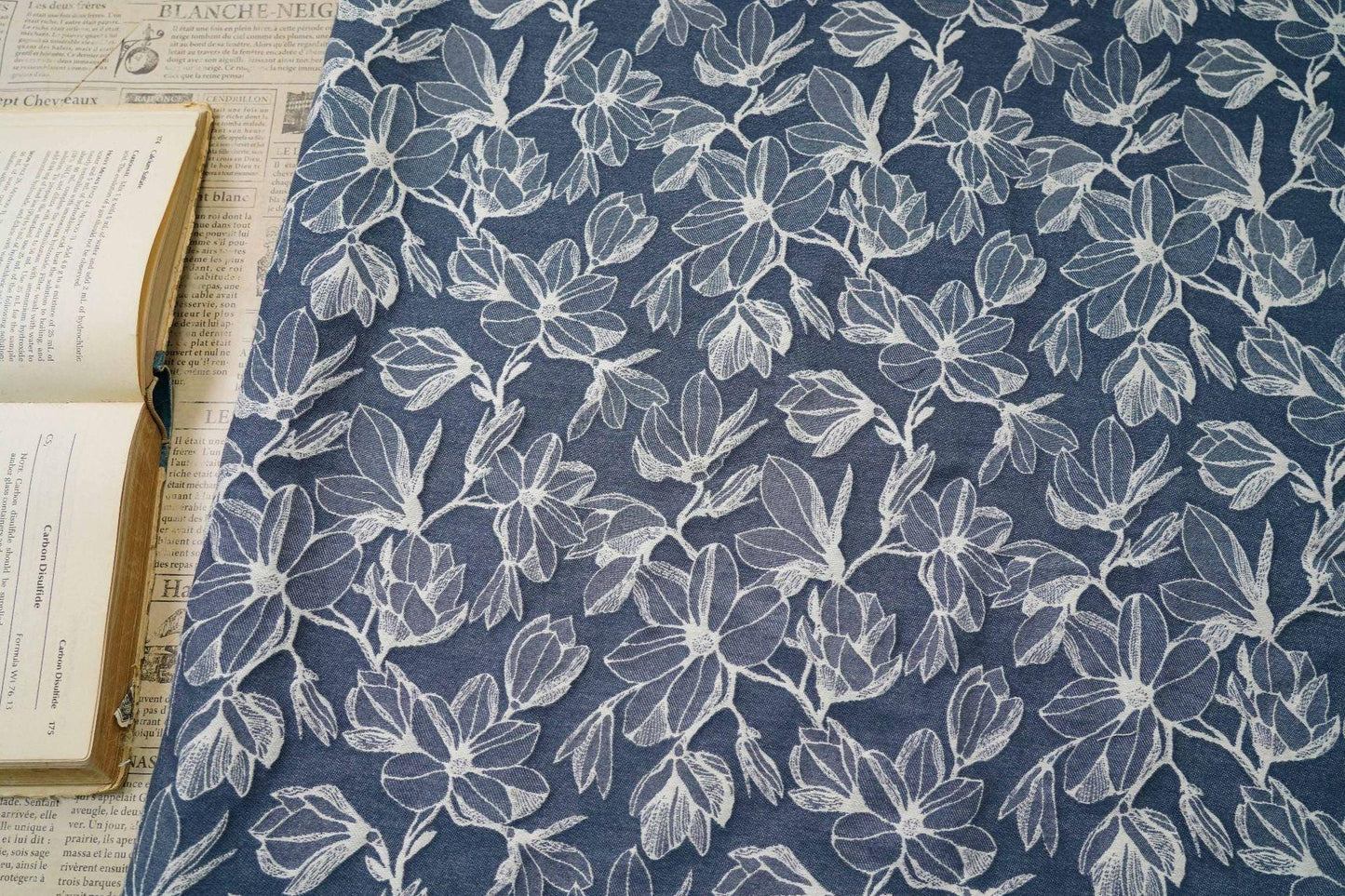 Jacquard Denim Fabric: 3D Jean Cotton, Thick Jacket Material, 53" Wide