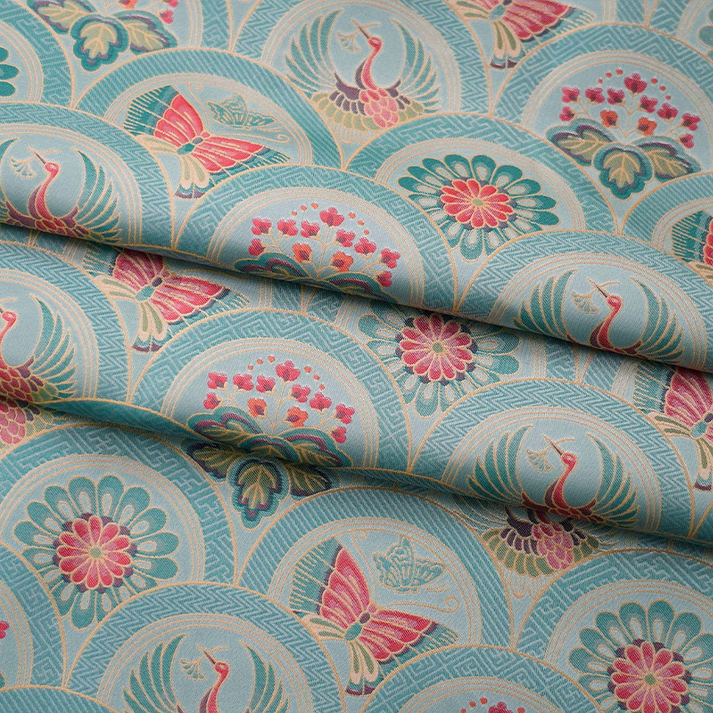 Butterfly Phoenix Jacquard Fabric: Embossed Woven Textile, 64"W