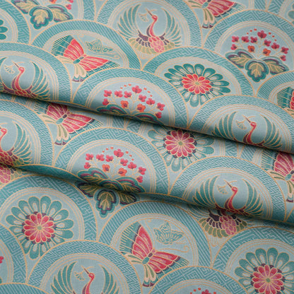 Butterfly Phoenix Jacquard Fabric: Embossed Woven Textile, 64"W