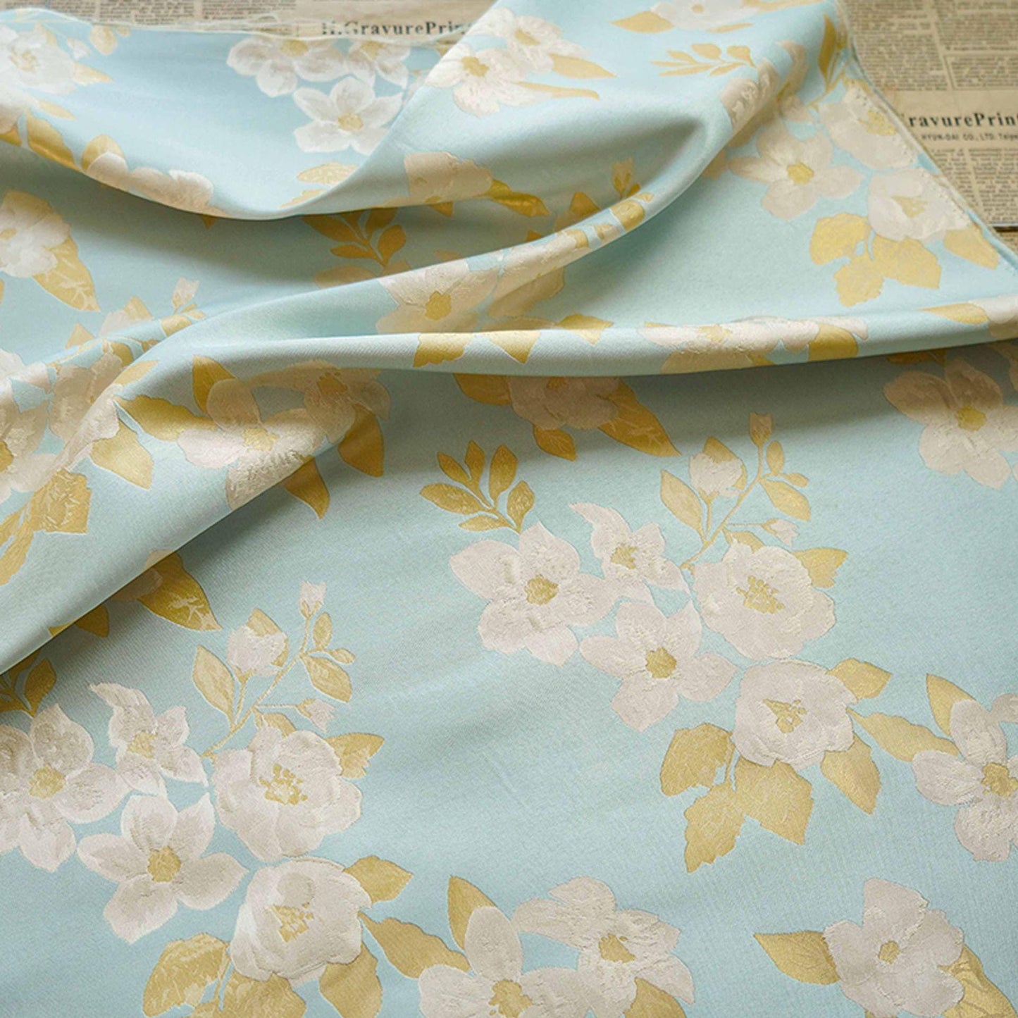 Floral Jacquard Fabric: Retro Palace Damask, 65" Wide, By The Meter