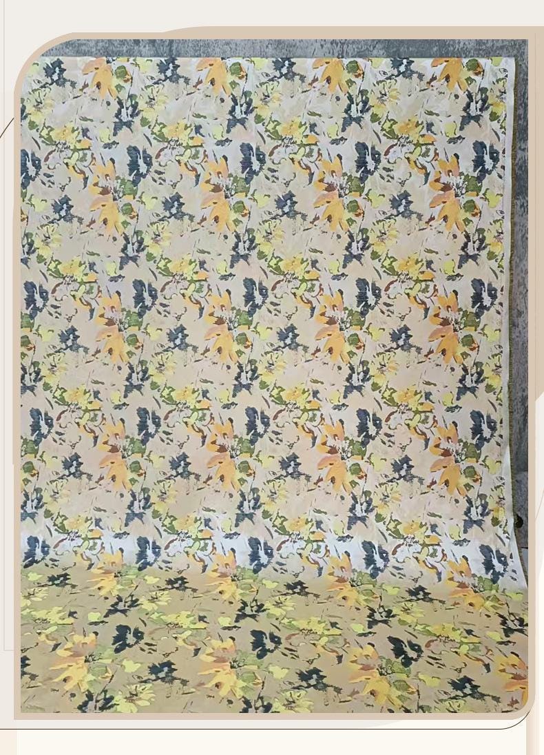 Floral Jacquard Fabric ��� Textured Brocade Material for Dresses, Hanfu, Costumes & Home Decor, sell by the met"Wide