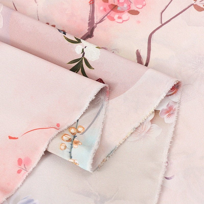 Floral Botanical Print Fabric: Polyester Spandex Blend, 59" Wide - Poppylollipop