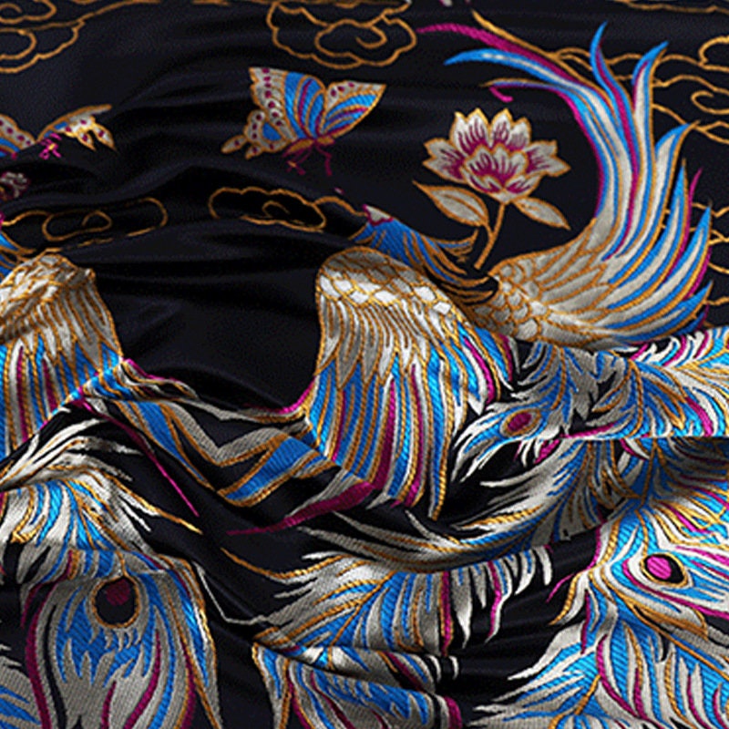 Phoenix Brocade Fabric: Chinese Mongolian Gown Robe, Rayon Jacquard (29.5" Wide)