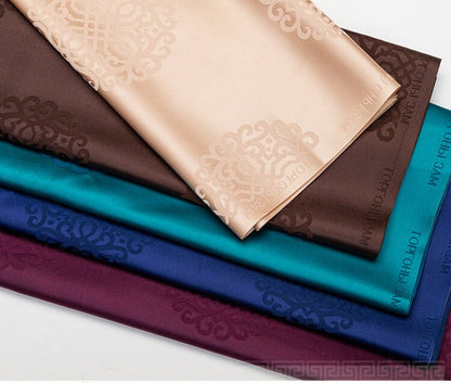 Damask Brocade Fabric: Chinese Mongolian Style Silk Rayon Blend