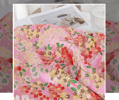 Cherry Blossom Jacquard Brocade Fabric: 59" Wide Kimono Sewing Fabric
