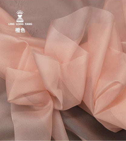 Tissu organza transparent : voile de mariée uni, tissu pour costume (150 cm de large)