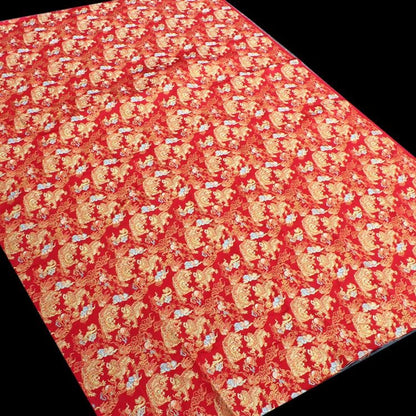 Lion Jacquard Brocade Fabric: Gold Threaded Apparel & Home Decor, 58"W