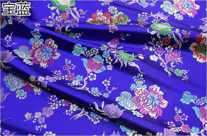 Floral Brocade Fabric: Chinese Style Silk Rayon Blend (29.5" Wide)